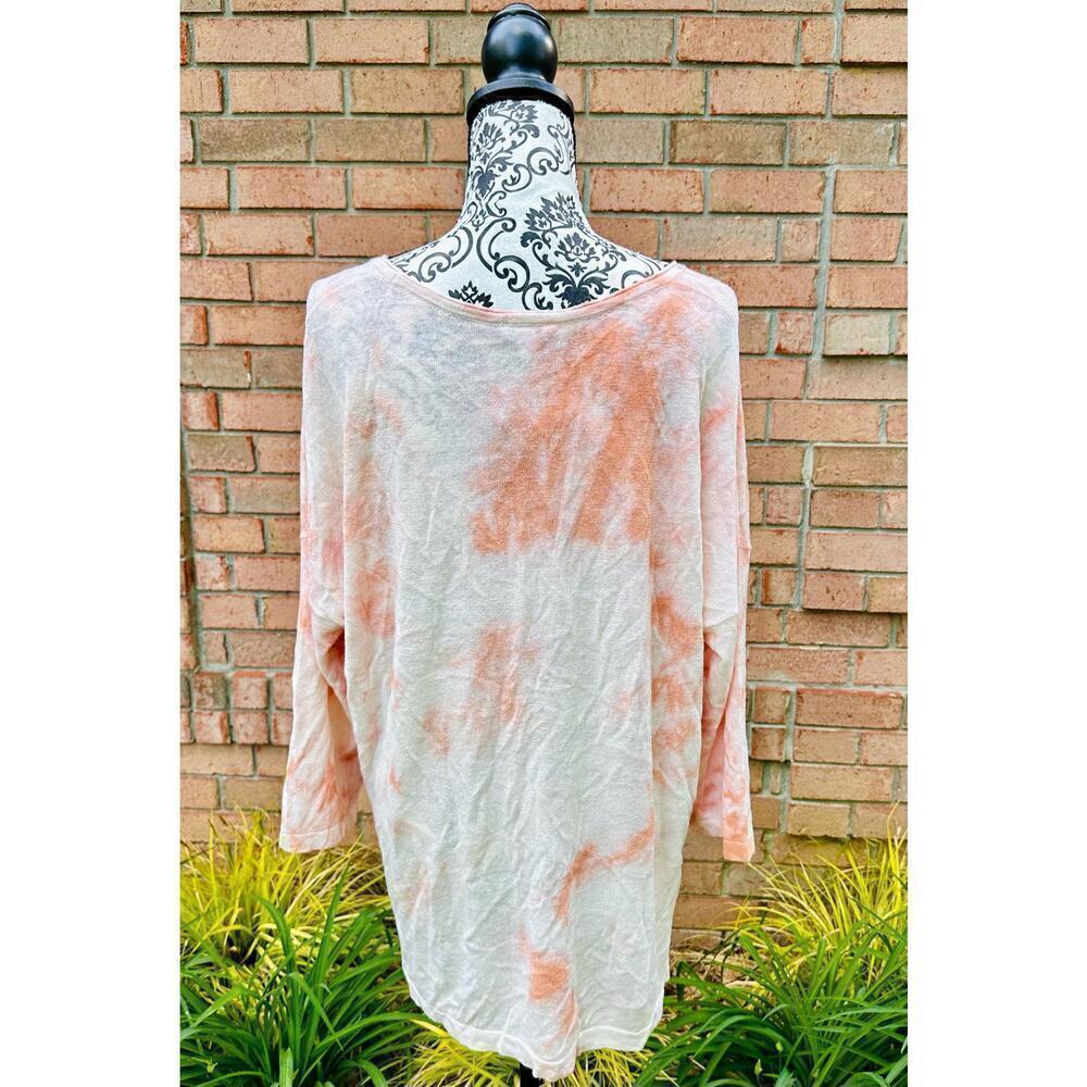 NWT J. Jill Pure Jill Lightweight Semi-Transparent Pink Tie Dye Sweater Size PXL - Picture 3 of 8